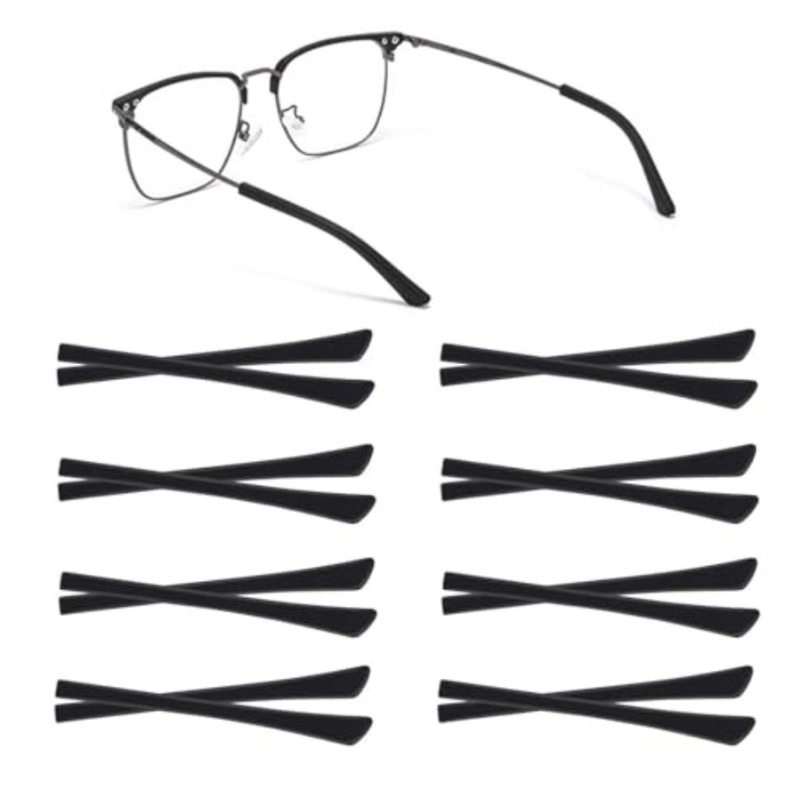 Silicone Ear Tip Replacement - 8 Pairs Eyeglass End Tips Ear