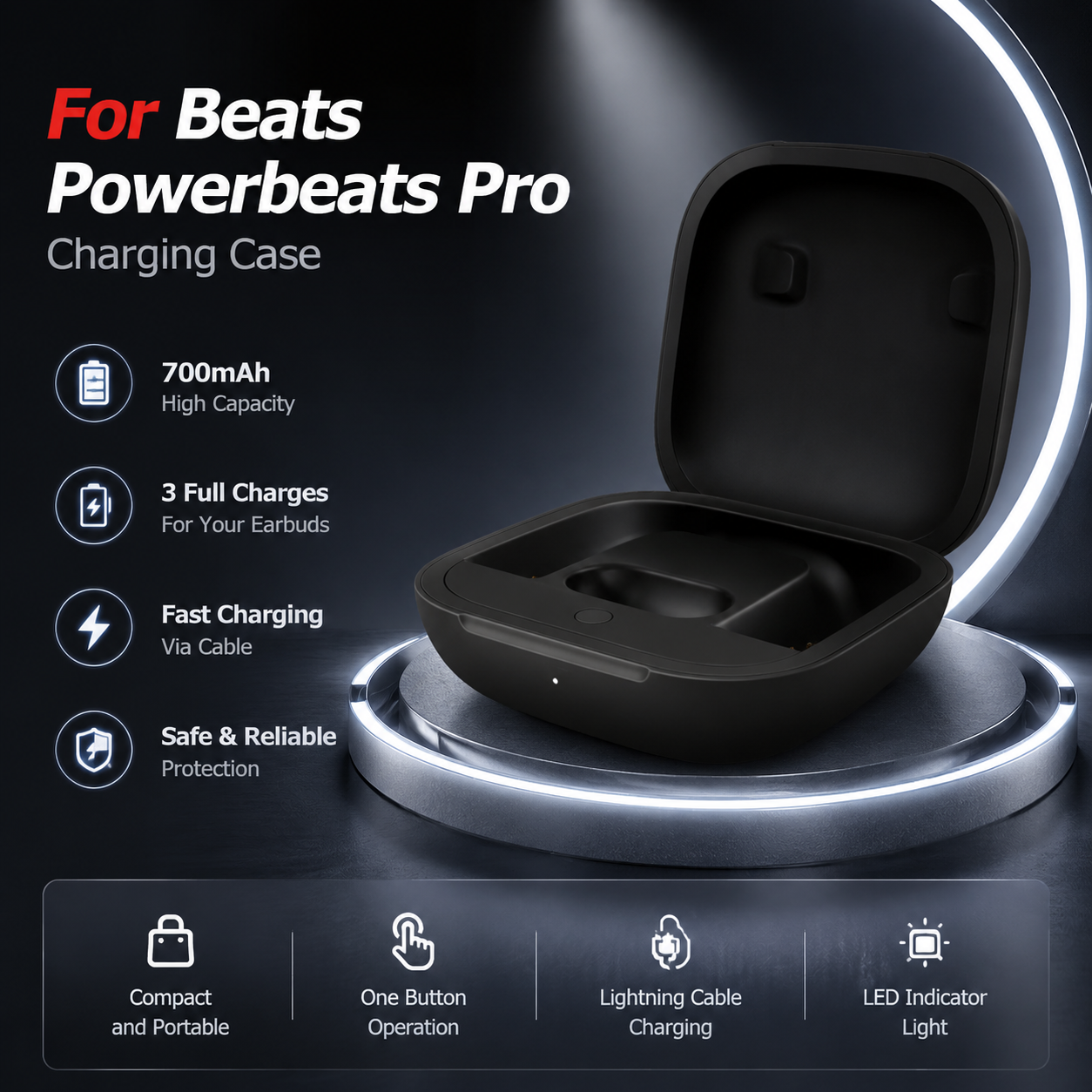 Earbuds Charging Case - Replacement Charging Case For Beats Powerbeats