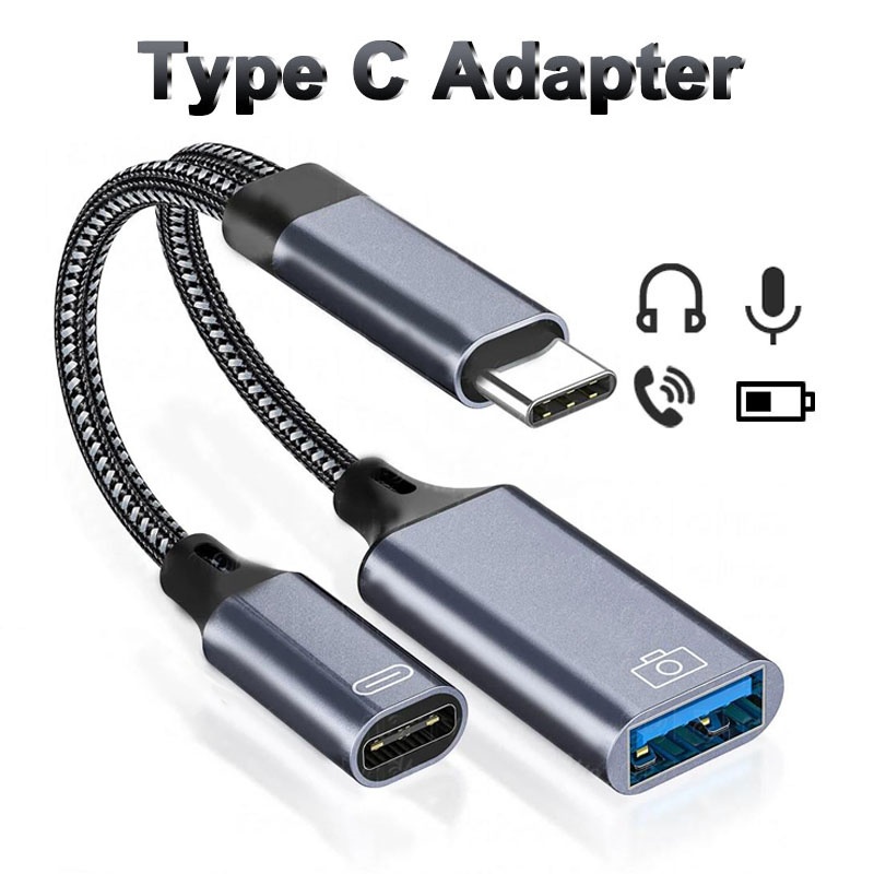 Earphone Splitter Jack - 2 In 1 Type C Adapter