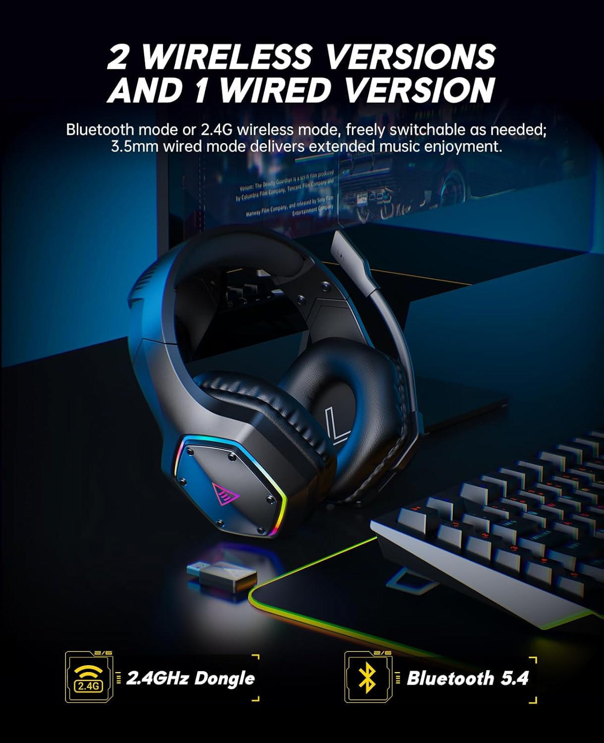 2.4GHz Wireless Gaming Headset - Gaming Headset Rgb recensie en prijs
