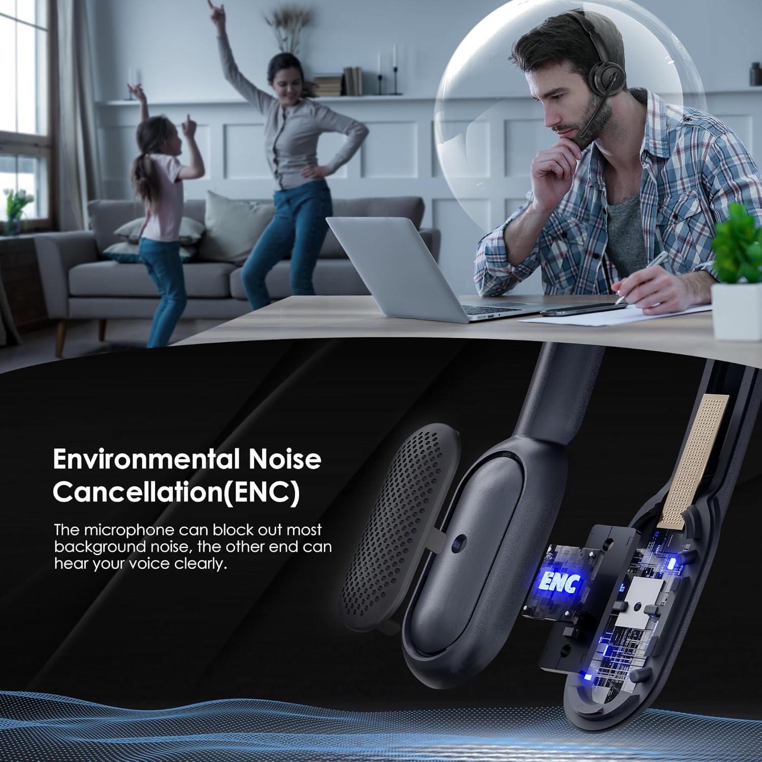 Bluetooth 5.4 ANC Headset with - Noise Cancelling Headphone recensie en prijs