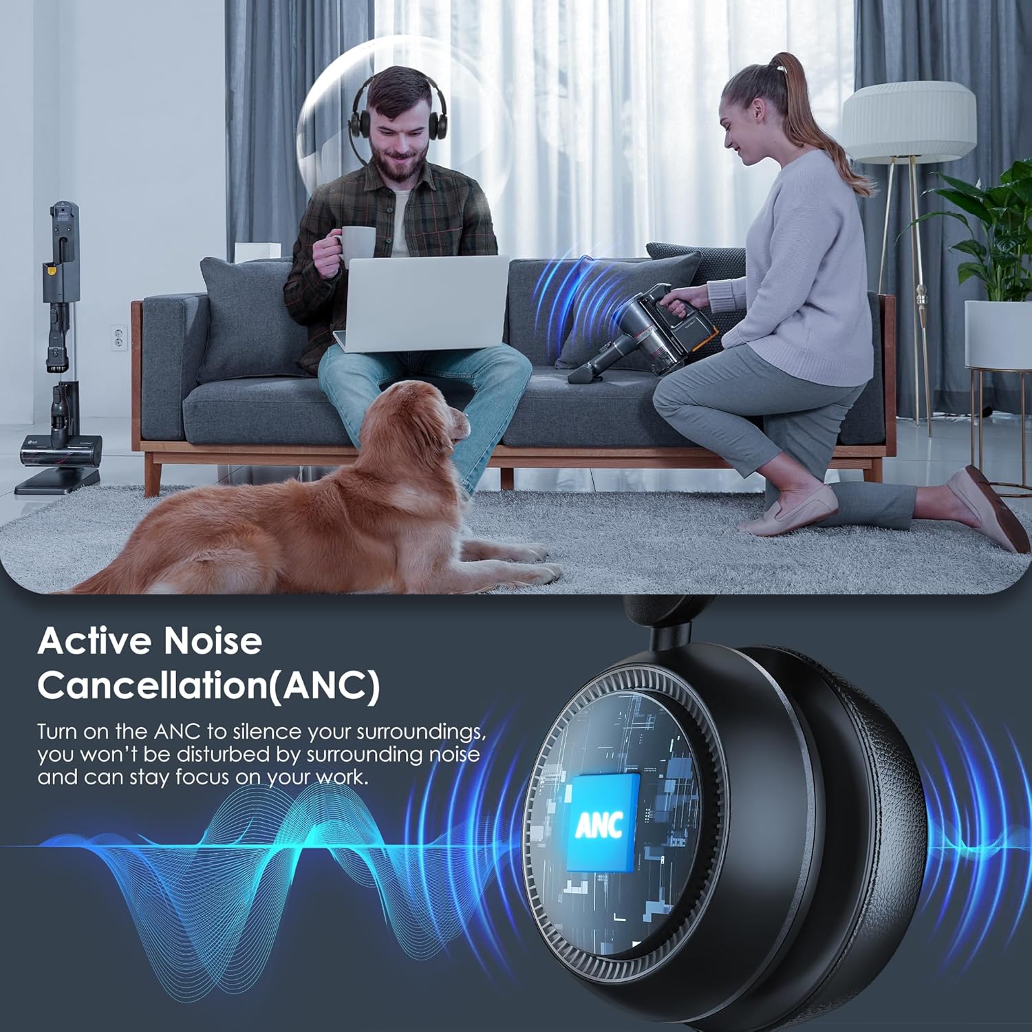 Bluetooth 5.4 ANC Headset with - Noise Cancelling Headphone recensie en prijs