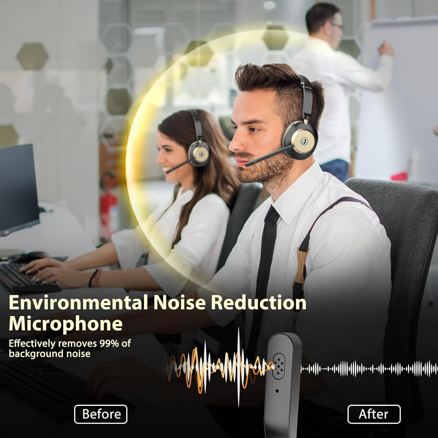 Wireless Headset with Mic, Noi - Noise Cancelling Headphone recensie en prijs