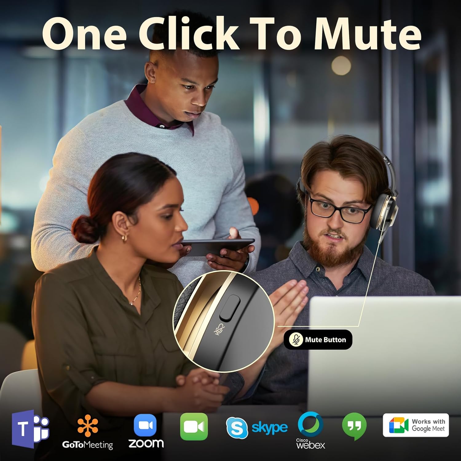 Wireless Headset with Mic, Noi - Noise Cancelling Headphone recensie en prijs