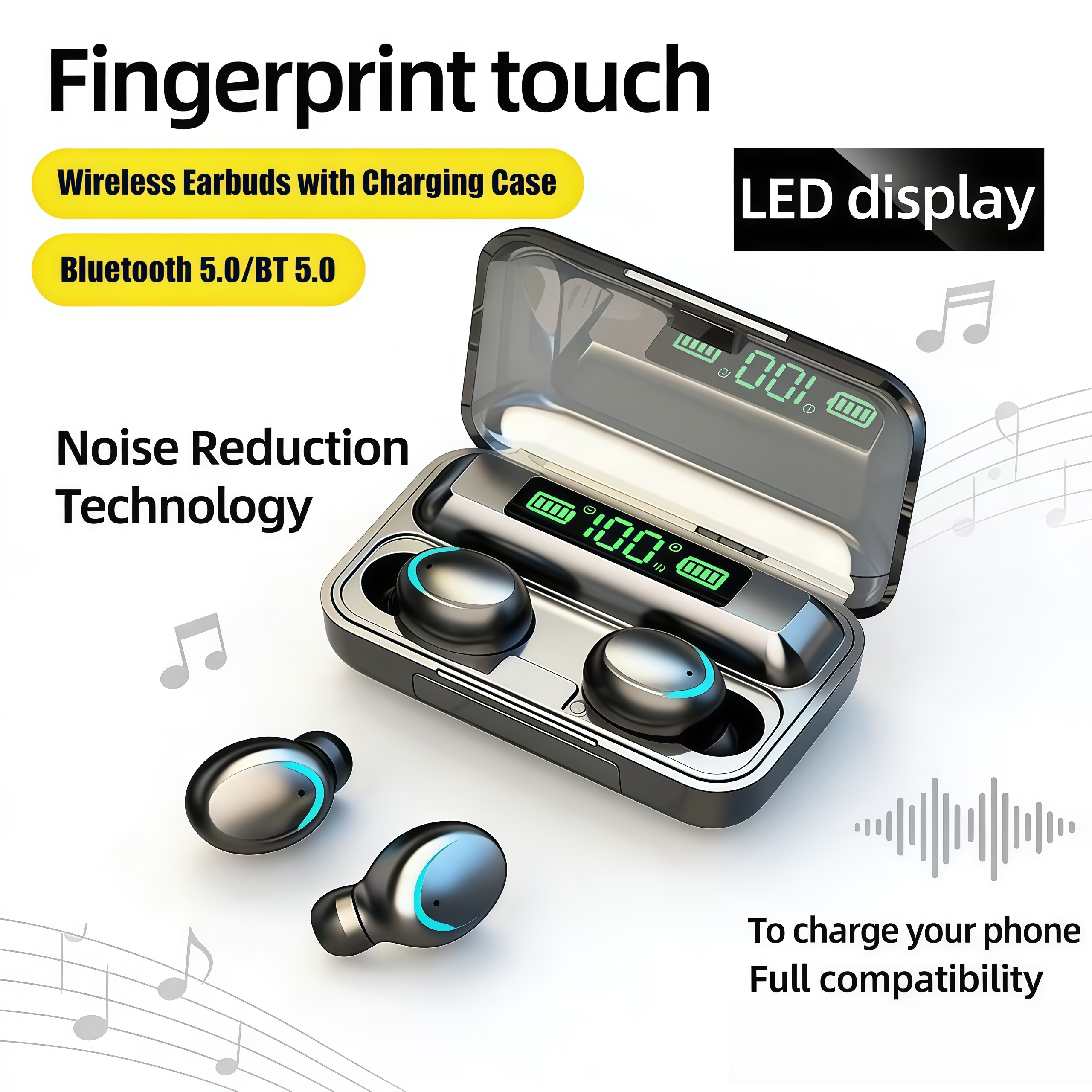 2026 F9 Wireless Earphones LED - Bluetooth Headset On Ear recensie en prijs