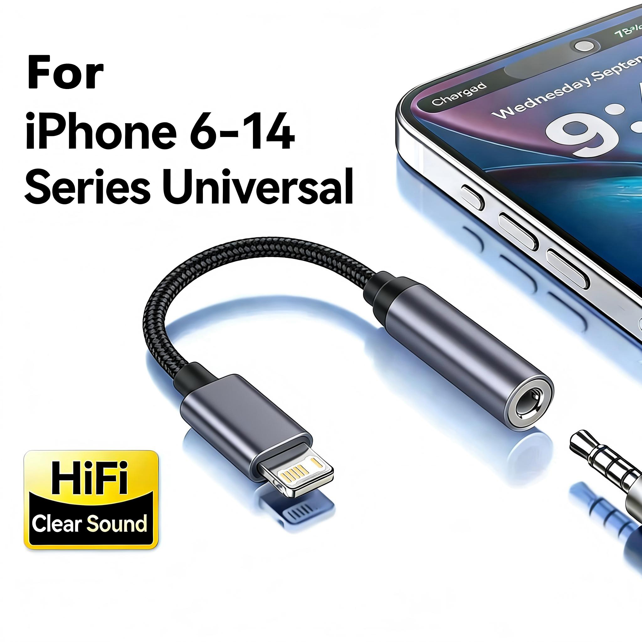 8 Pin to 3.5mm Jack AUX Cable  - Earphone Splitter Jack recensie en prijs