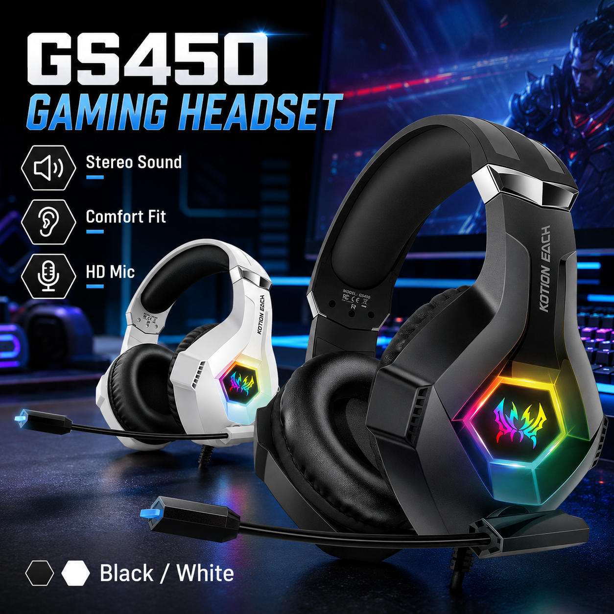 GS450 Wired Gaming Headset RGB - Gaming Headset Rgb recensie en prijs