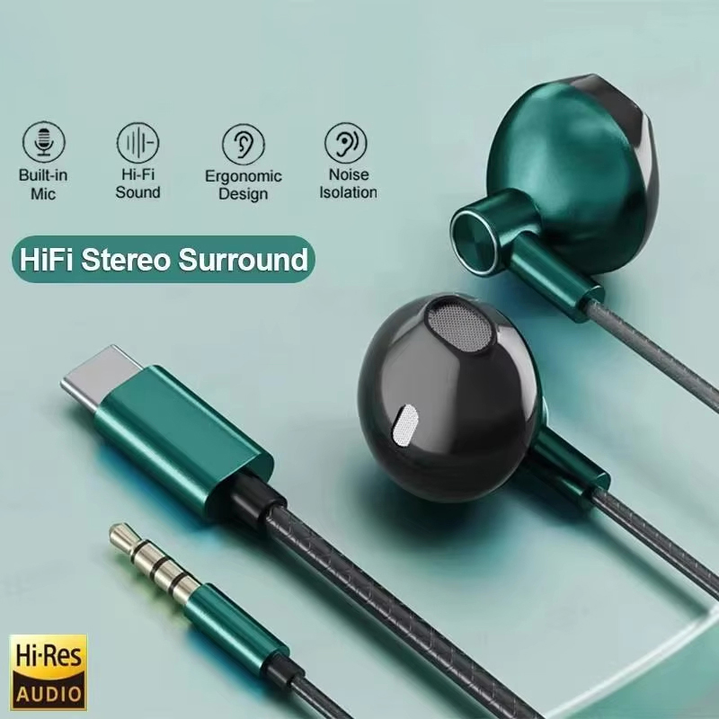 Type C 3.5mm HIFI Stereo Wired - Wired Earphone Mic recensie en prijs