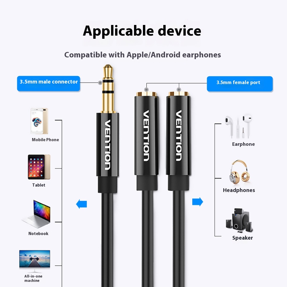 Headphone Splitter,  3.5mm Aud - Audio Splitter Y recensie en prijs