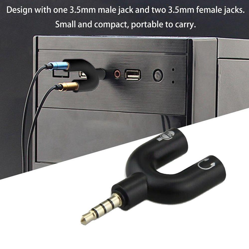 1PC Dual 3.5MM U Type Adapter  - Earphone Splitter Jack recensie en prijs