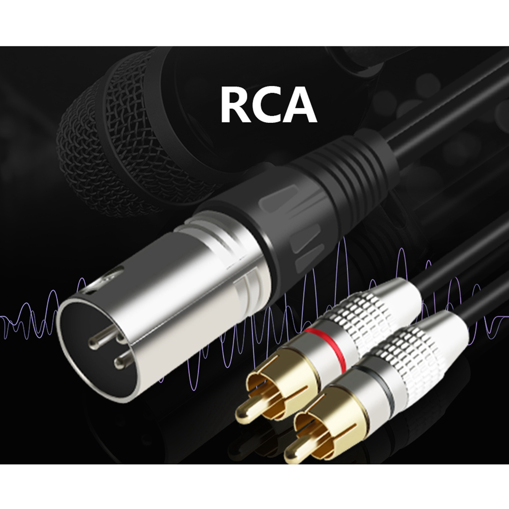 1 XLR Male to 2 RCA Male Plug  - Audio Splitter Y recensie en prijs