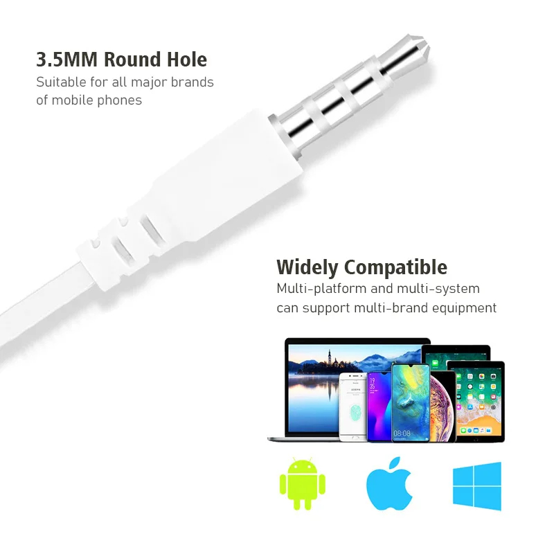 1/2/3/4Pcs Universal 3.5mm Ste - Wired Earphone Mic recensie en prijs