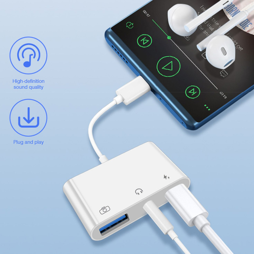 3 in 1 Type C to 3.5mm Jack Ea - Earphone Splitter Jack recensie en prijs