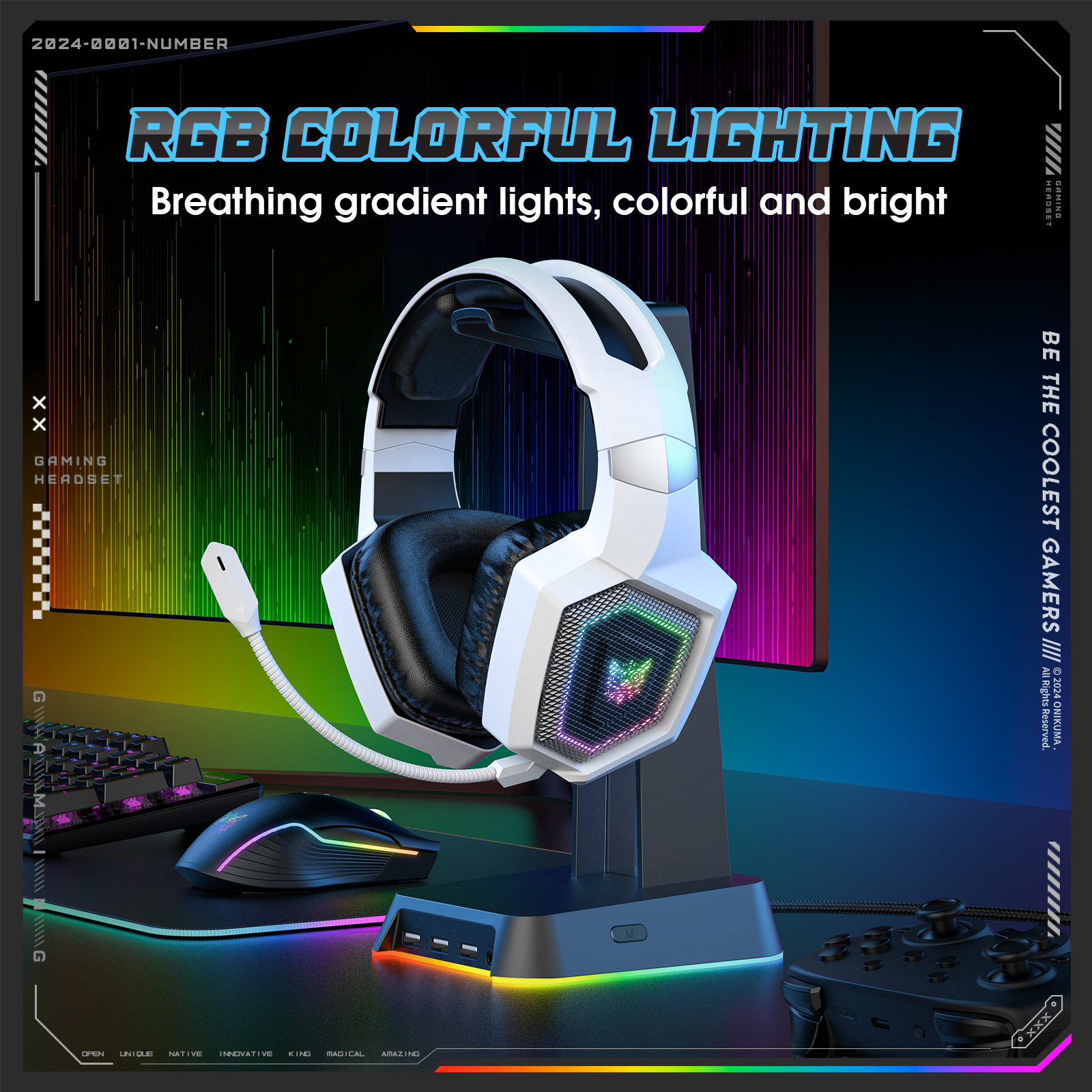 ONIKUMA 2.4GHz Wireless Gaming - Gaming Headset Rgb recensie en prijs