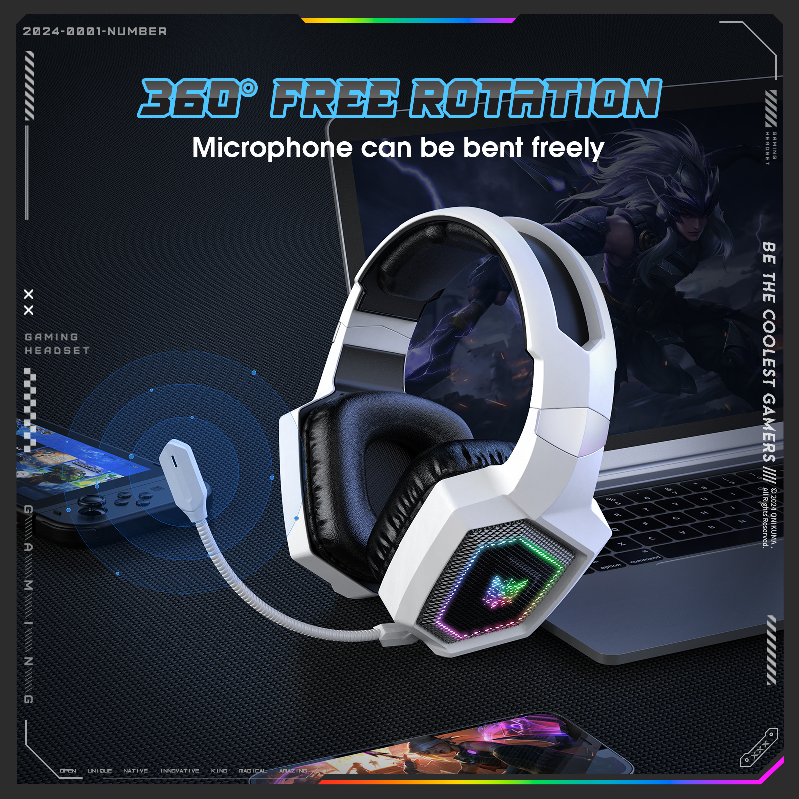 ONIKUMA 2.4GHz Wireless Gaming - Gaming Headset Rgb recensie en prijs