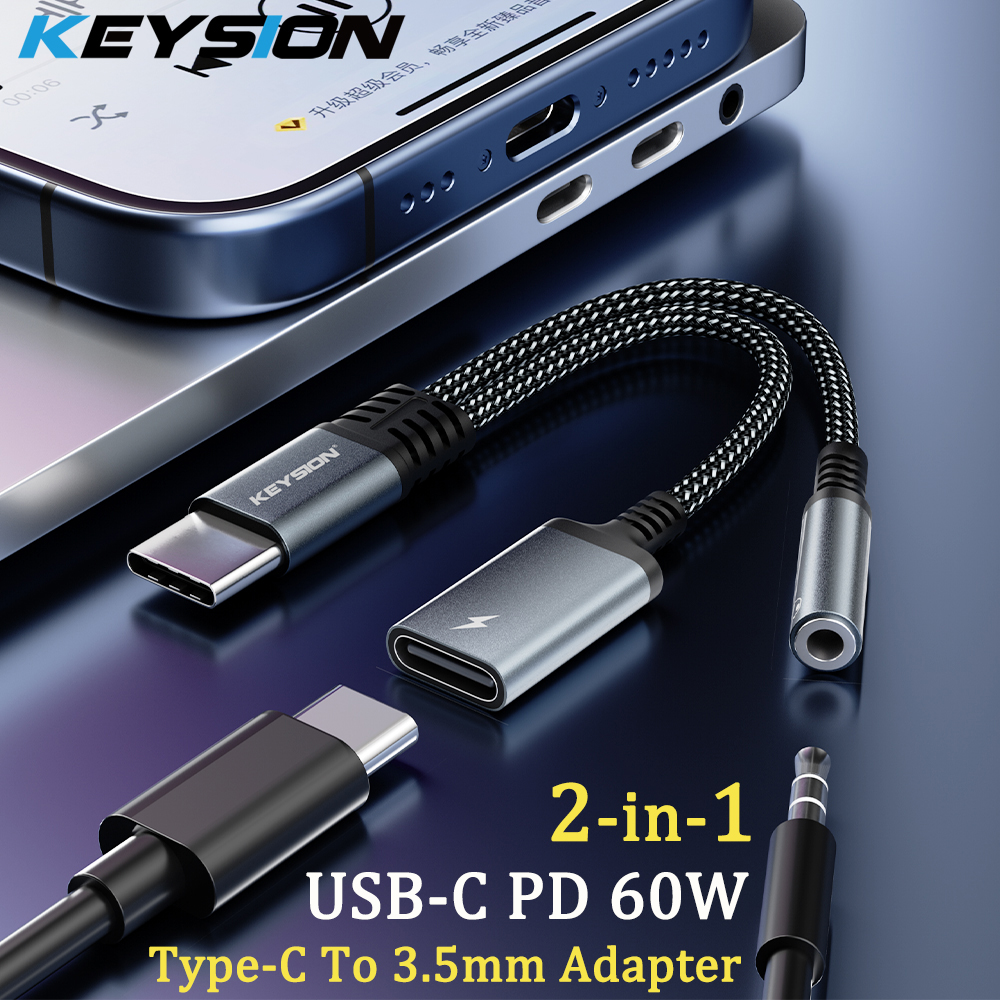 KEYSION 2 in 1 Type C to 3.5mm - Earphone Splitter Jack recensie en prijs