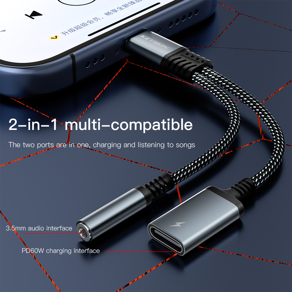 KEYSION 2 in 1 Type C to 3.5mm - Earphone Splitter Jack recensie en prijs