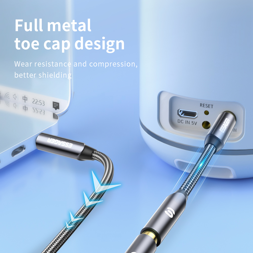 ESSAGER Headphone Extension Ca - Earphone Splitter Jack recensie en prijs