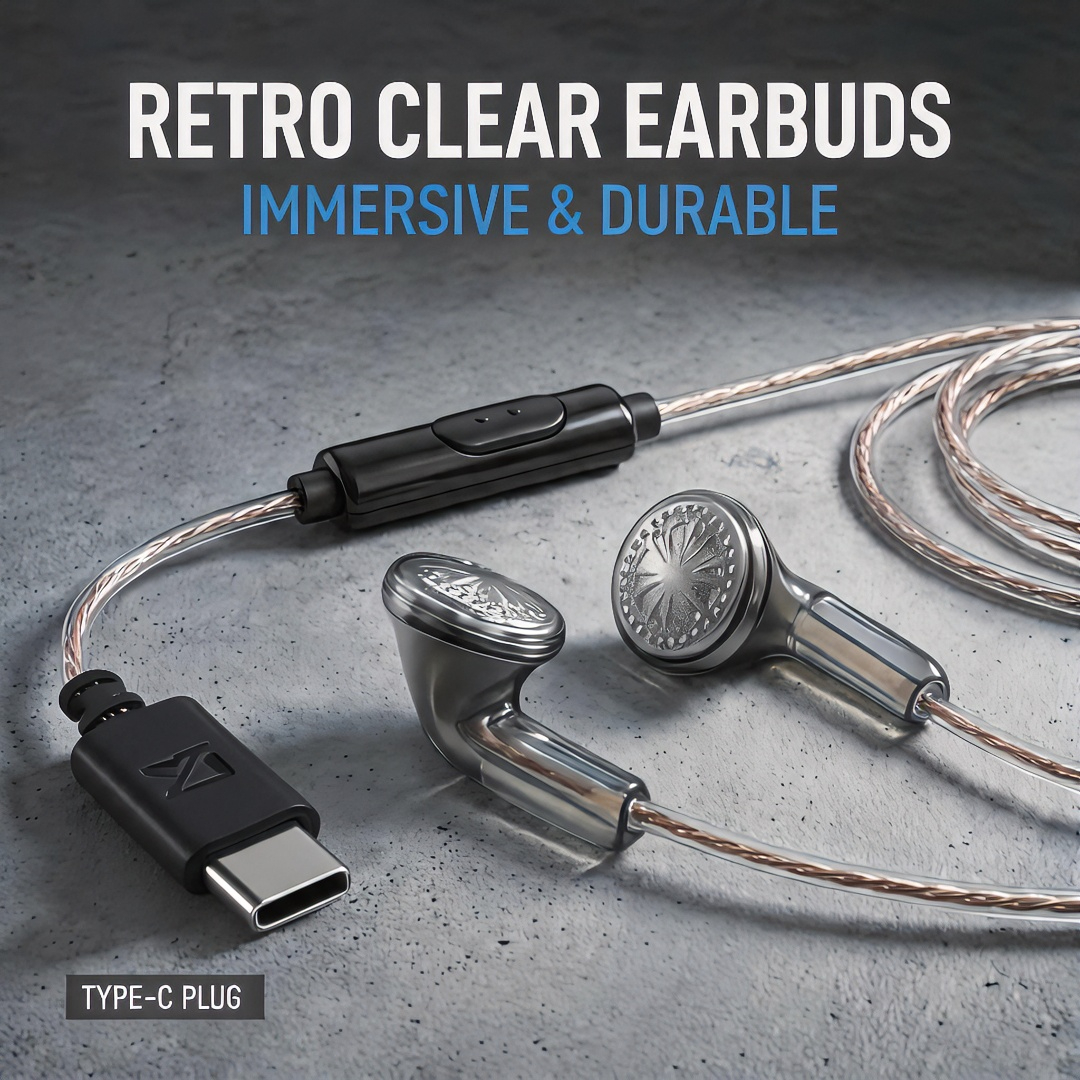 Type-C Wired Earbuds Retro Loo - Wired Earphone Mic recensie en prijs